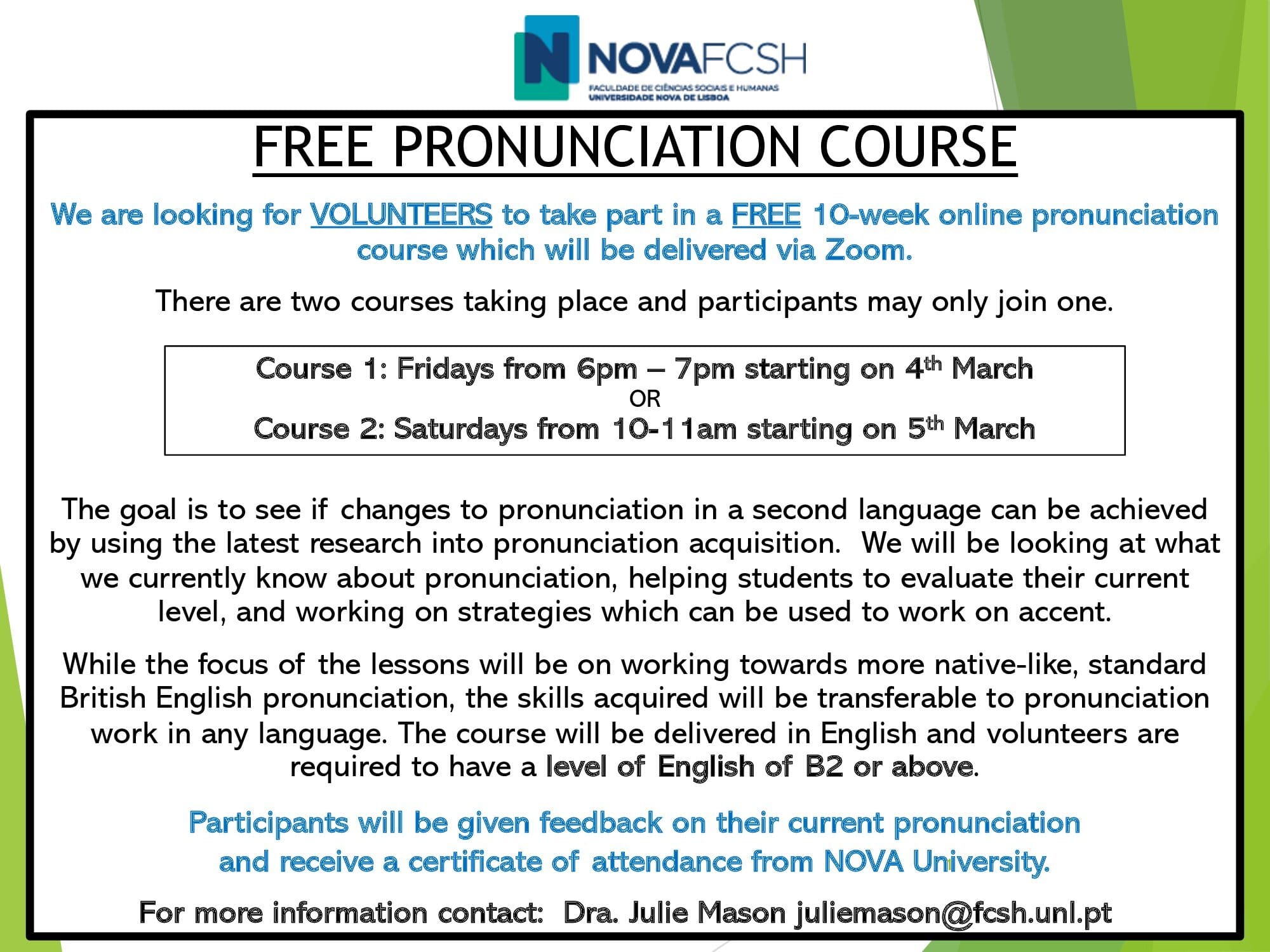 Free pronunciation course - Centro de Linguística da Universidade Nova de  Lisboa